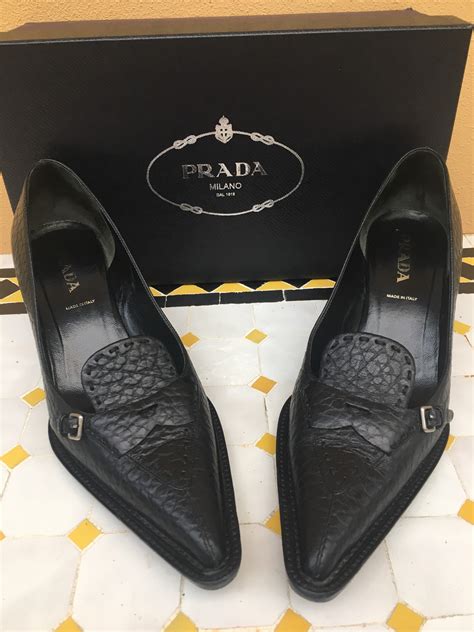 prada old shoes|used Prada loafers.